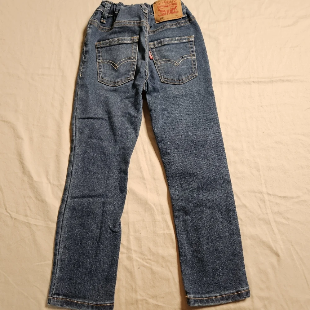 Levi's 512 Jeans Boys Size 5‎ Regular Blue Denim Adjustable Waist